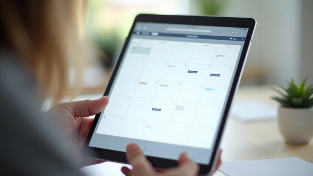 Digitální kalendář na tabletu